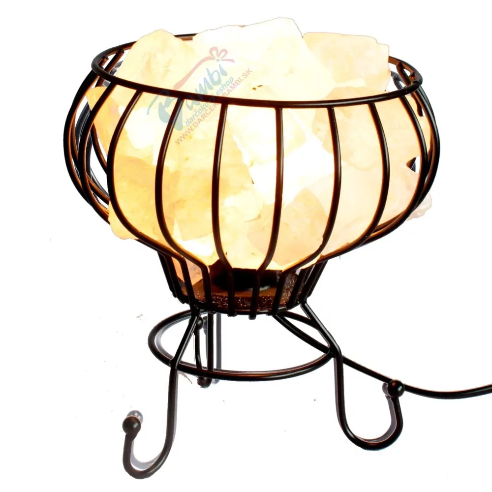 Himalájska soľná lampa guľatá s bielou soľou