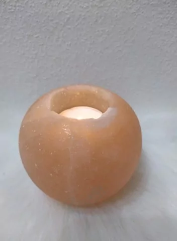 Soľná lampa Guľa na čajovú sviečku