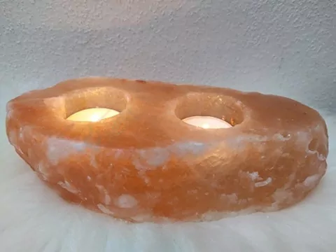 Soľná lampa na dve čajové sviečky