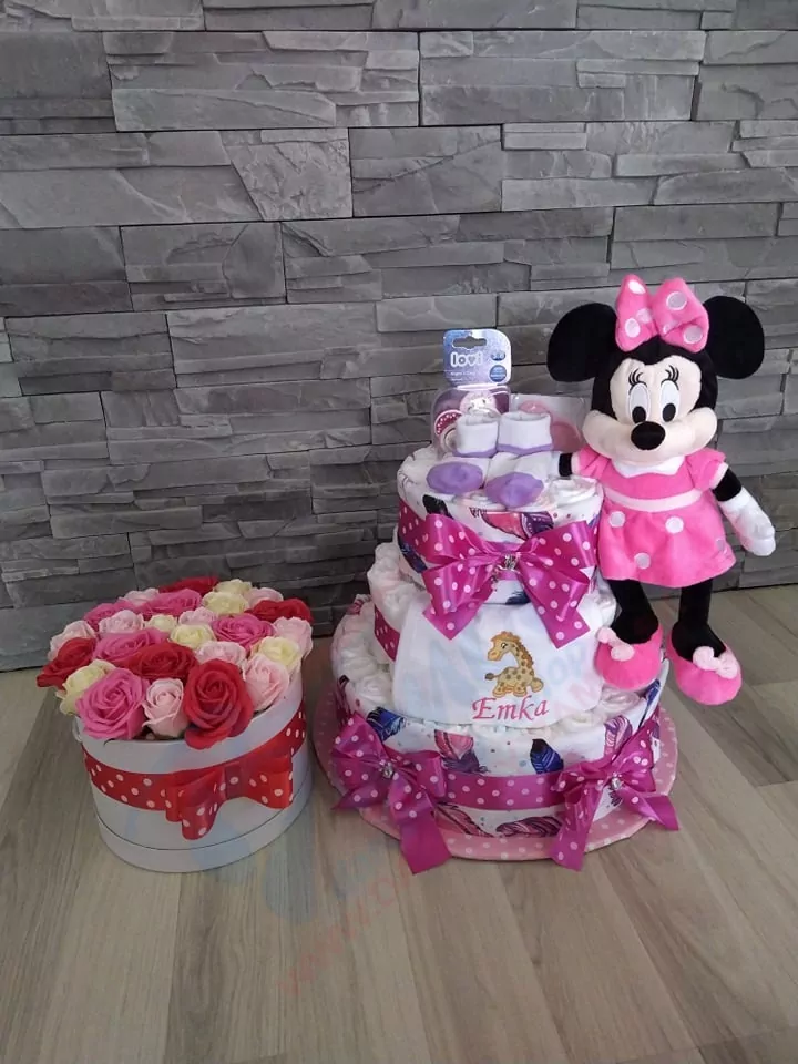 Maxi plienková torta + Flowers box pre mamičku