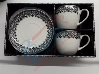 Set 2 šálok s podšálkami ornament