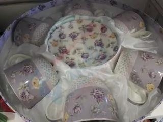 Set 6 šálok s podšálkami ruža