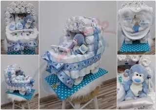 Plienková torta - kočík s plyšáčikom