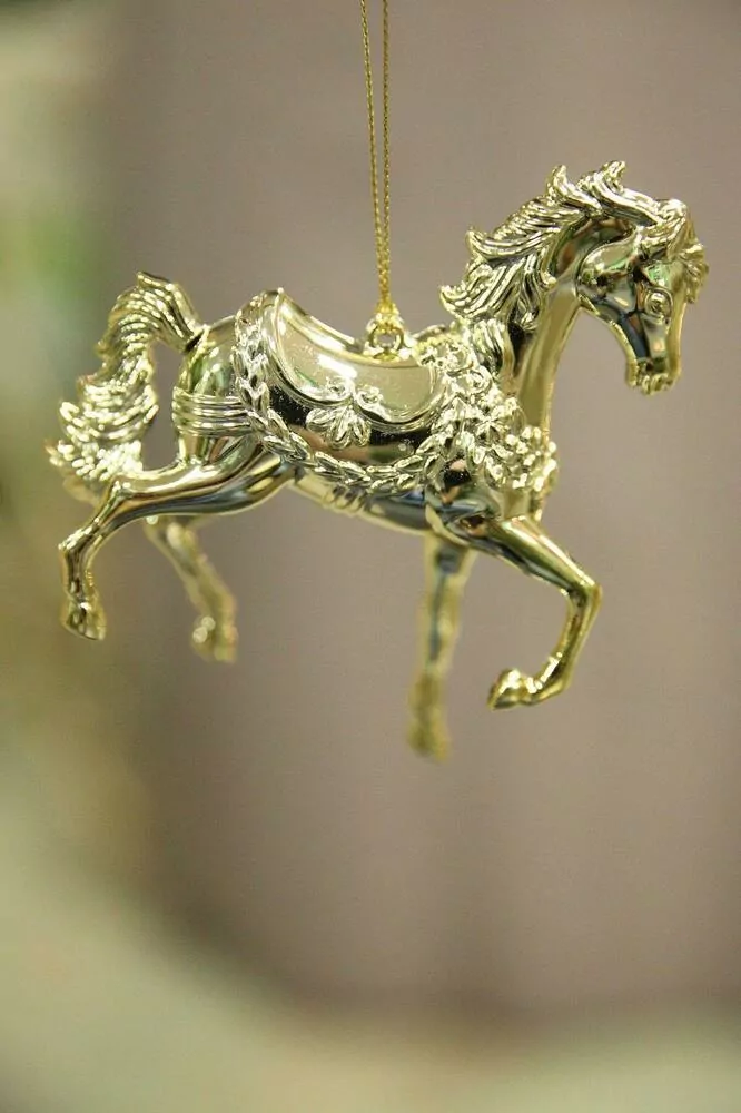 Koník v zlatom prevedení 10 cm