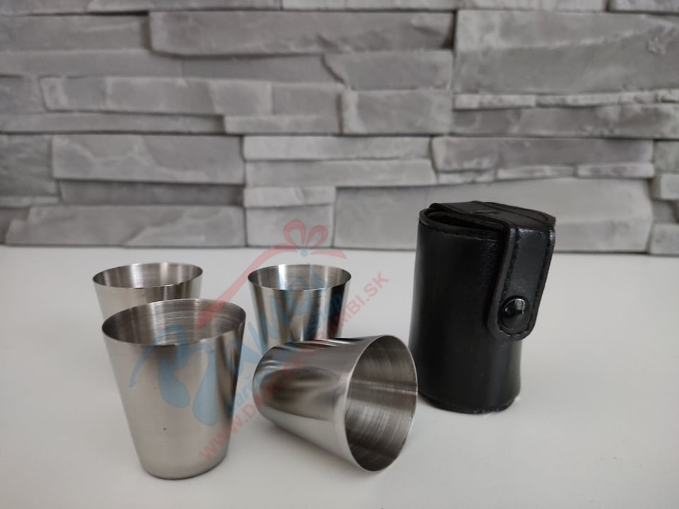 Nerezové poháriky v púzdre