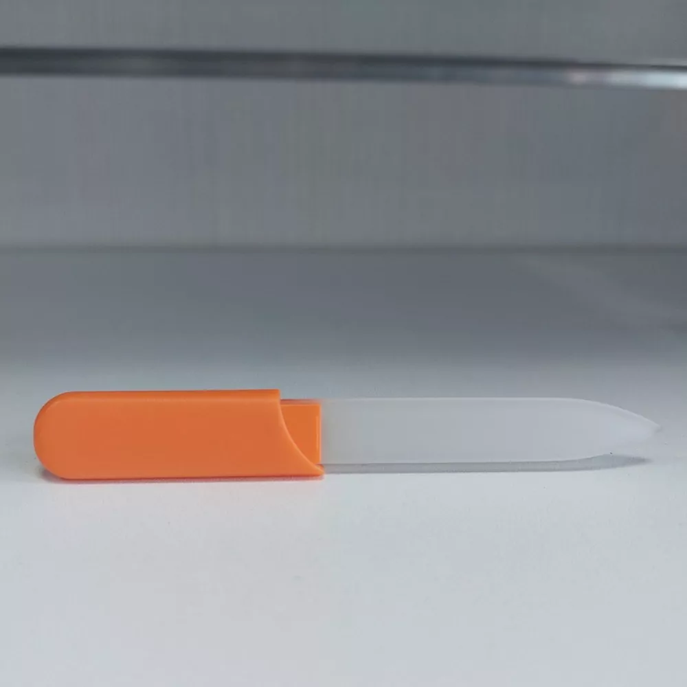 Sklenený pilník so Swarovski kamienkami- oranžový