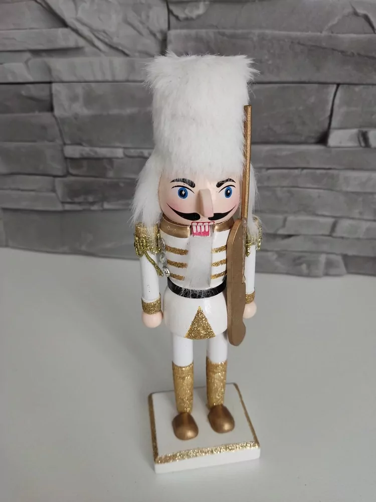 xVianočný luskáčik 20cm - biely