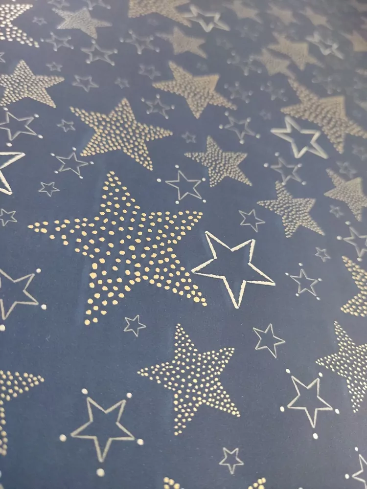 Baliaci papier 5m modrý- hviezdičky