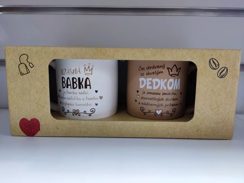 Párové hrnčeky Babka a Dedko