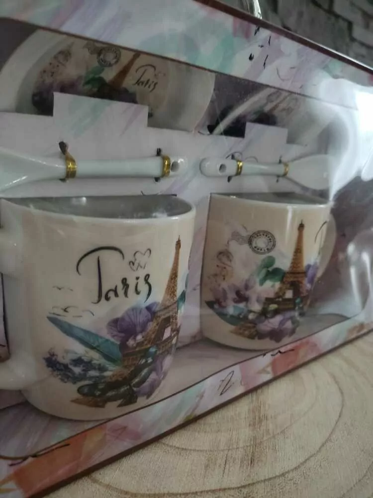Dvojset Paris - šálky, podšálky a lyžičky