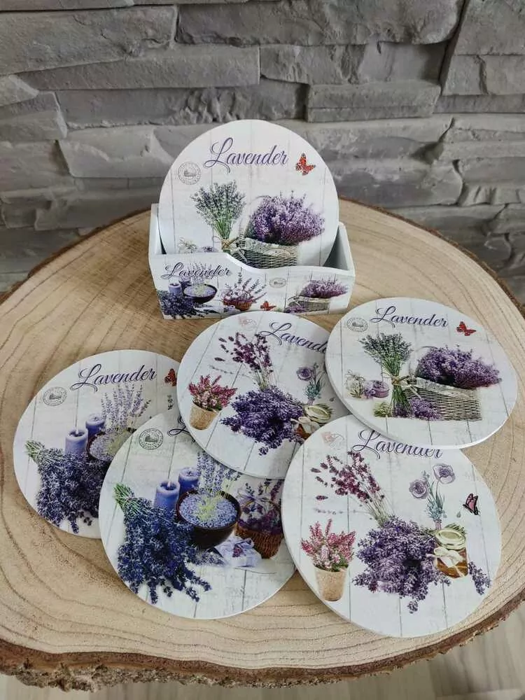 Podložka pod šálku - levanduľa
