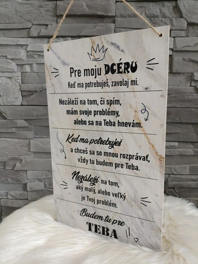  Tabuľka pre dcéru