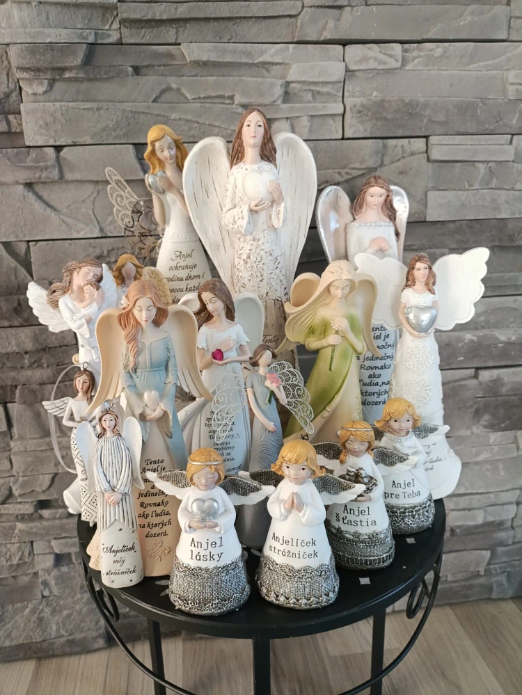 Anjel s nápisom modrý