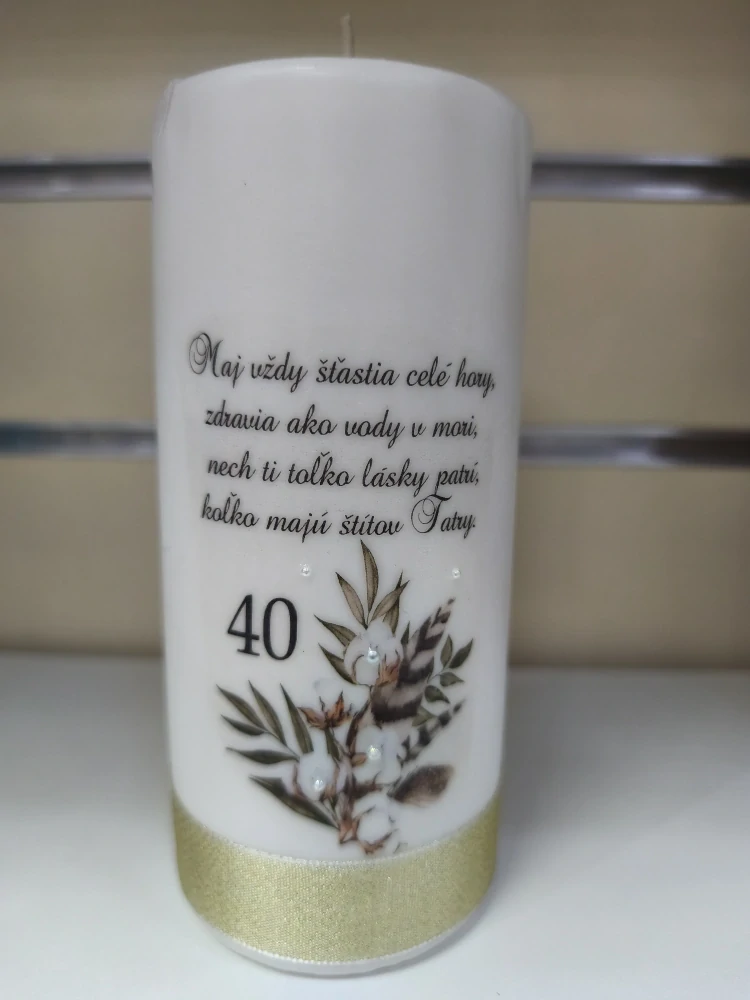 Jubilejná sviečka s veršíkom