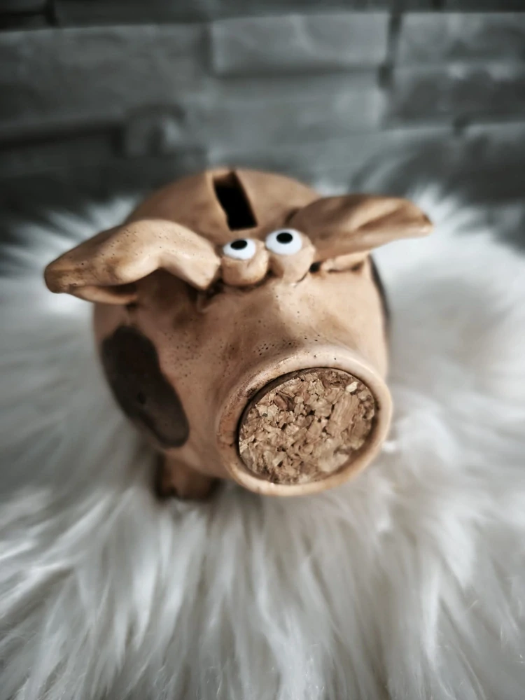 Pokladnička – hlinené prasiatko s vyberaním cez nos 🐷💰