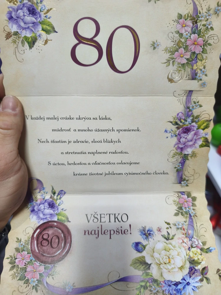 Blahoželanie k 80. narodeninám skladané
