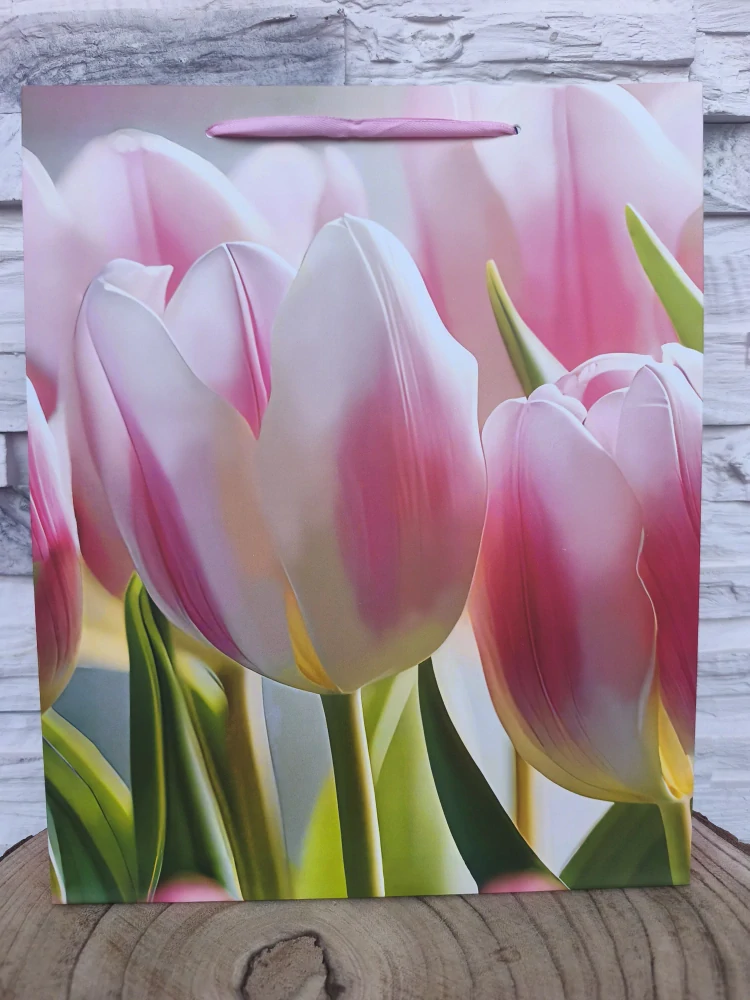 🌷 Darčeková taška s motívom tulipánov