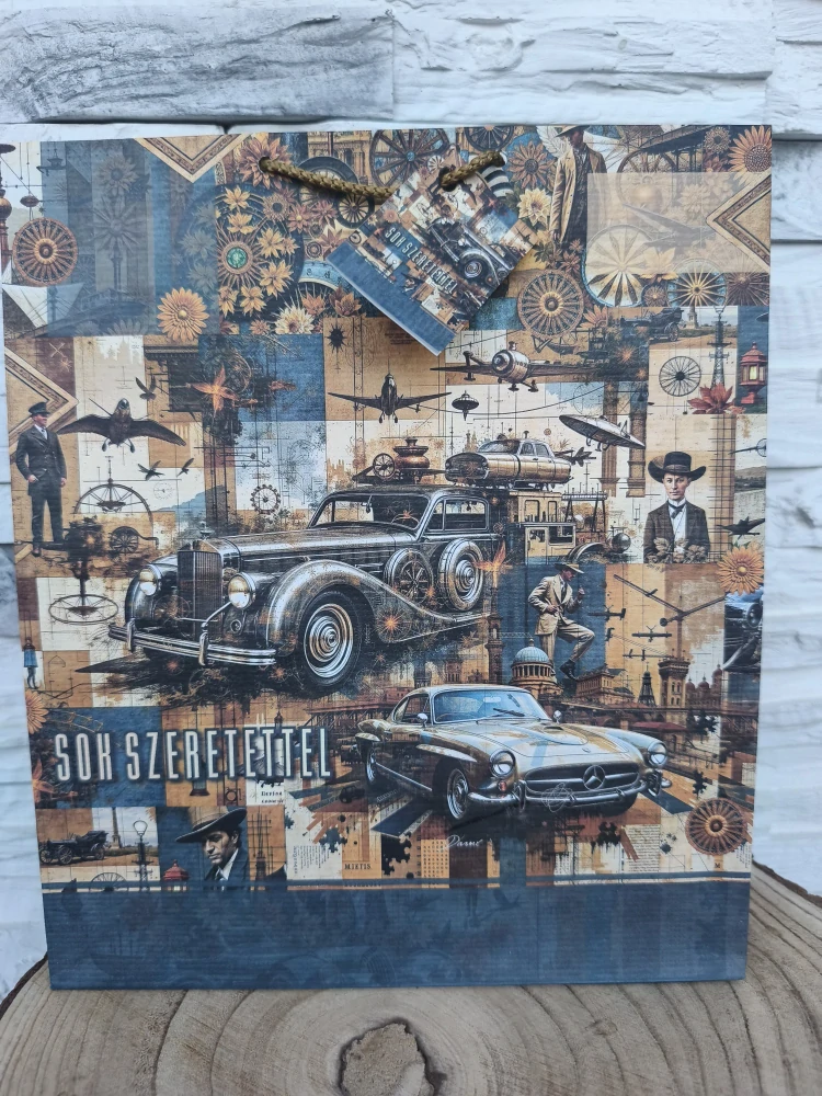 🚗 Darčeková taška s motívom retro áut