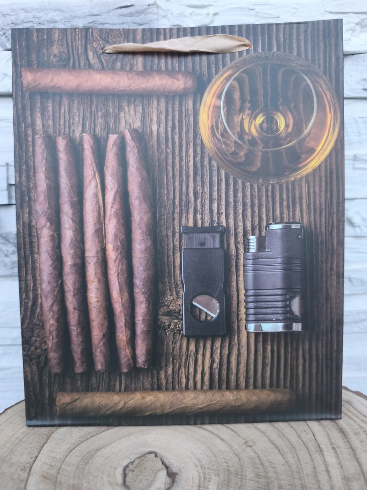 🥃 Darčeková taška hnedá s motívom cigar