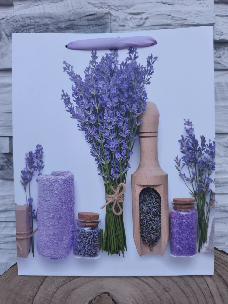 💜 Darčeková taška s levanduľovým motívom