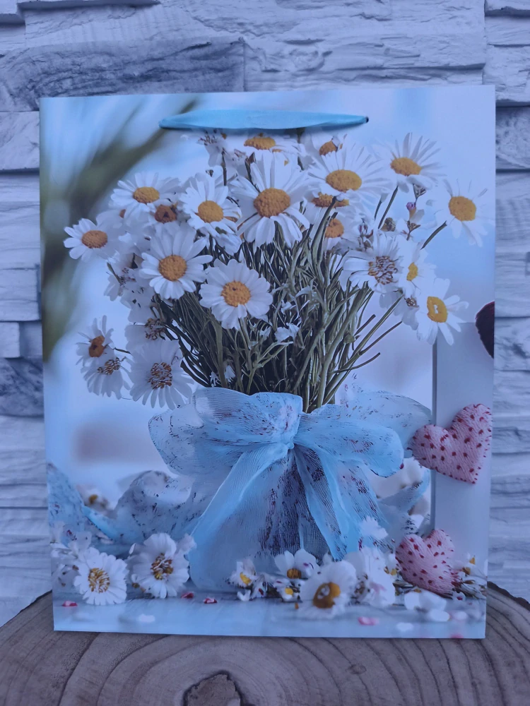 🌼 Darčeková taška s motívom margarétiek