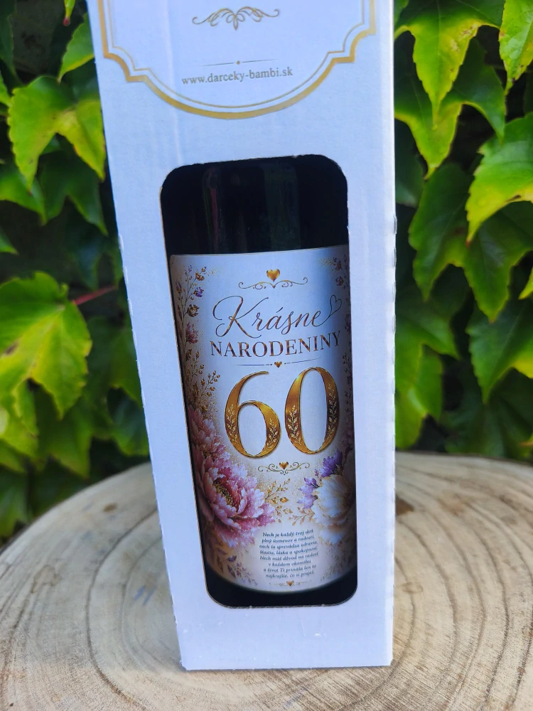 Víno v darčekovej krabičke k 60. narodeninám 🍷🎉