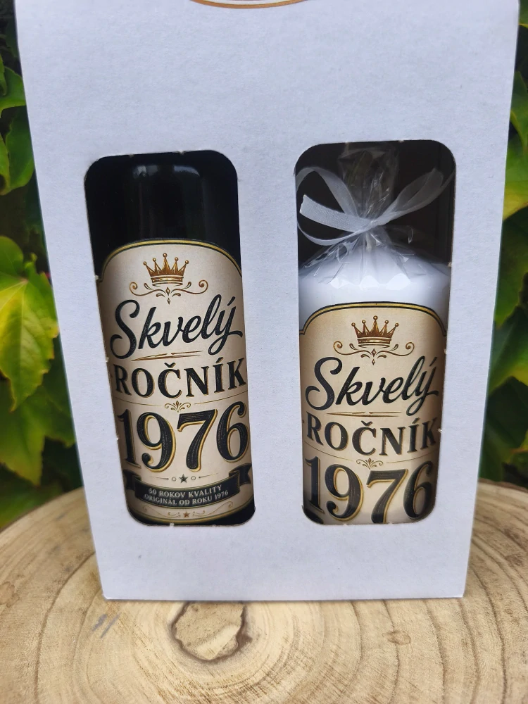 Darčeková sada „Skvelý ročník 1976“ 🍷🕯️🎁