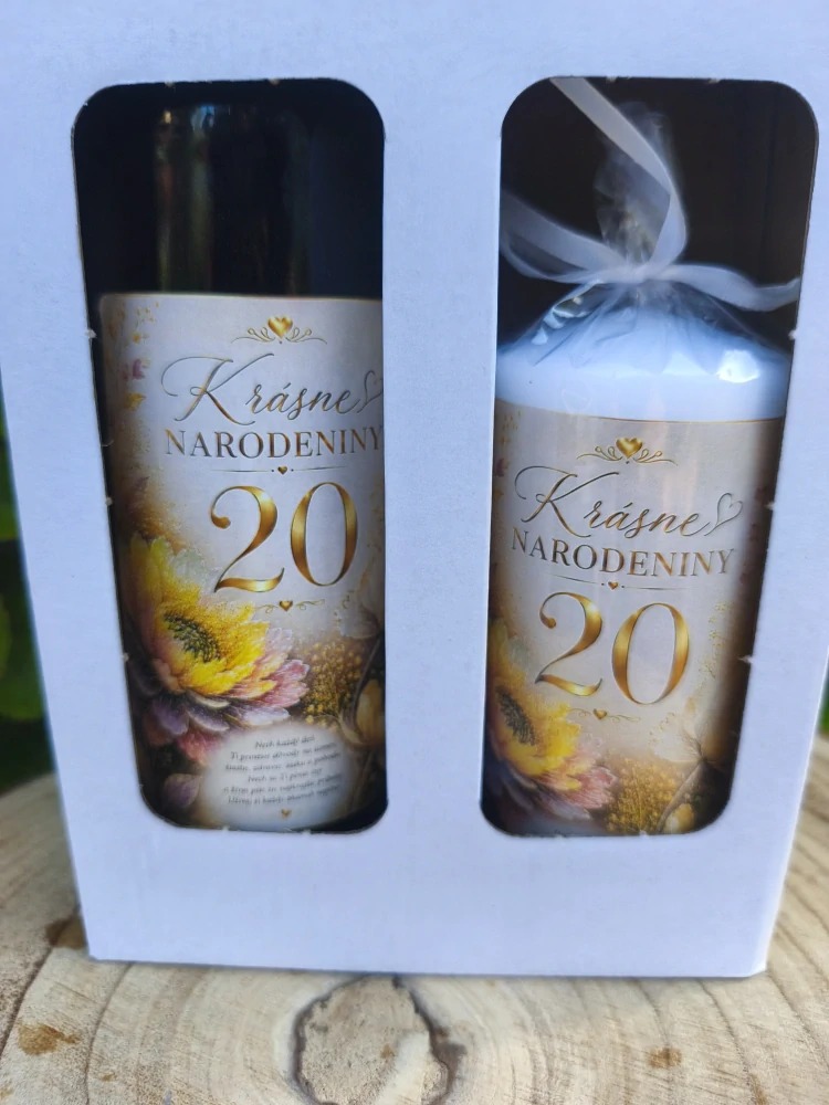 Darčeková sada k 20. narodeninám 🍷🕯️🎁