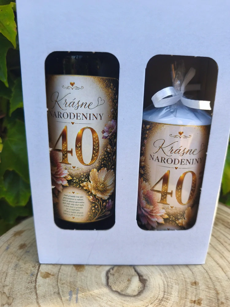 Darčeková sada k 40. narodeninám 🍷🕯️🎁