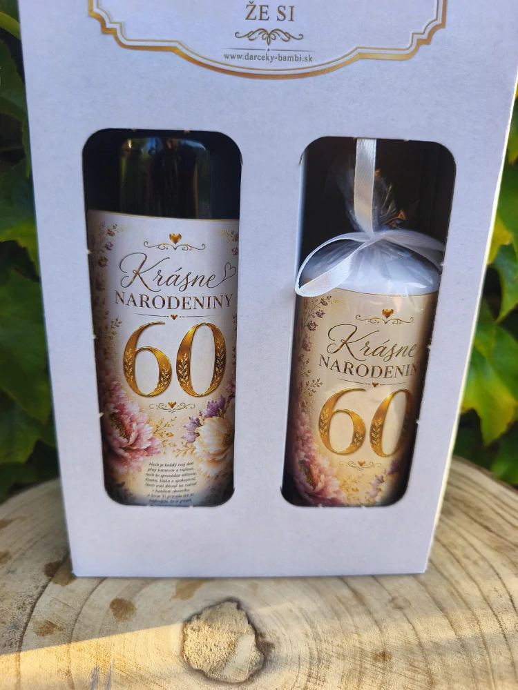 Darčeková sada k 60. narodeninám 🍷🕯️🎁