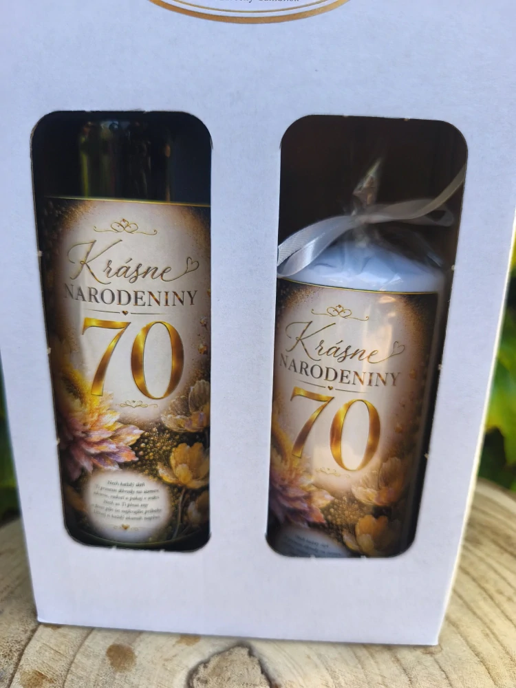 Darčeková sada k 70. narodeninám 🍷🕯️🎁