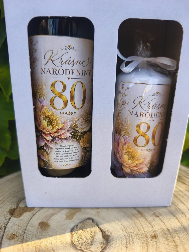Darčeková sada k 80. narodeninám 🍷🕯️🎁