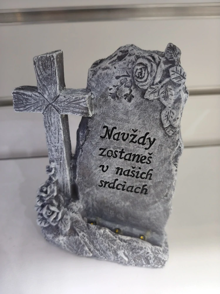 LED krížik so solárnym panelom: Navždy zostaneš..