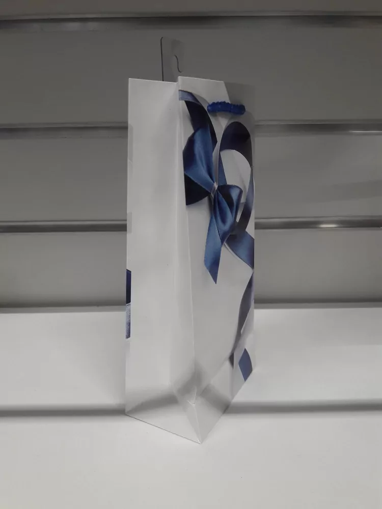 Darčeková taška s modrou mašľou