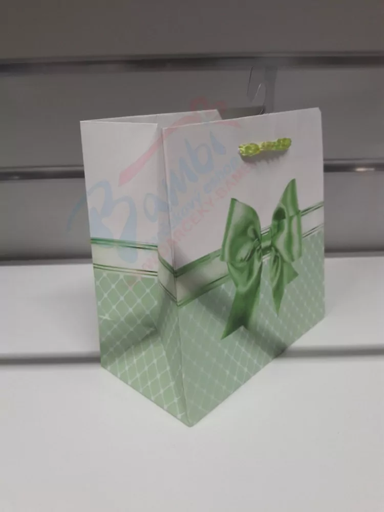 Darčeková taška so zelenou mašľou