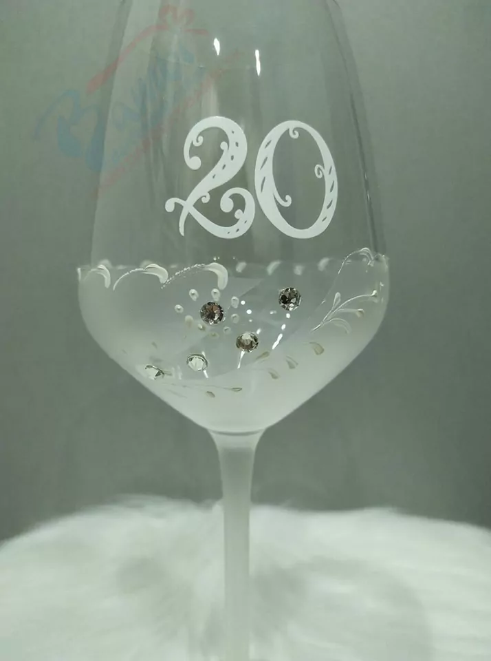 Jubilejný pohár so Swarovského kryštálmi 80