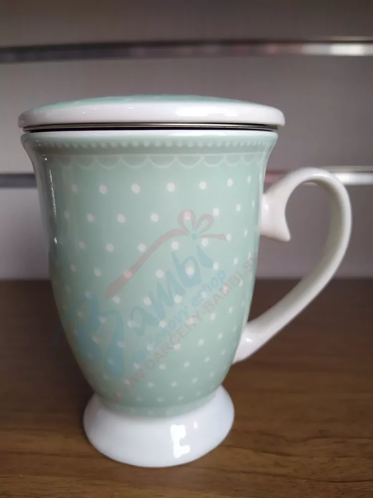 Zelený hrnček,pokrývka,sitko