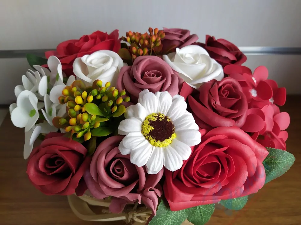 Košík z mydlových kvetov Big rose