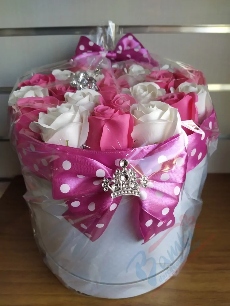 Mydlový flower box Pink-White23