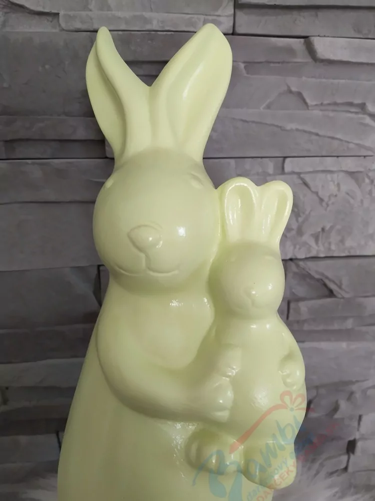 Keramický 40cm zelený zajkovia