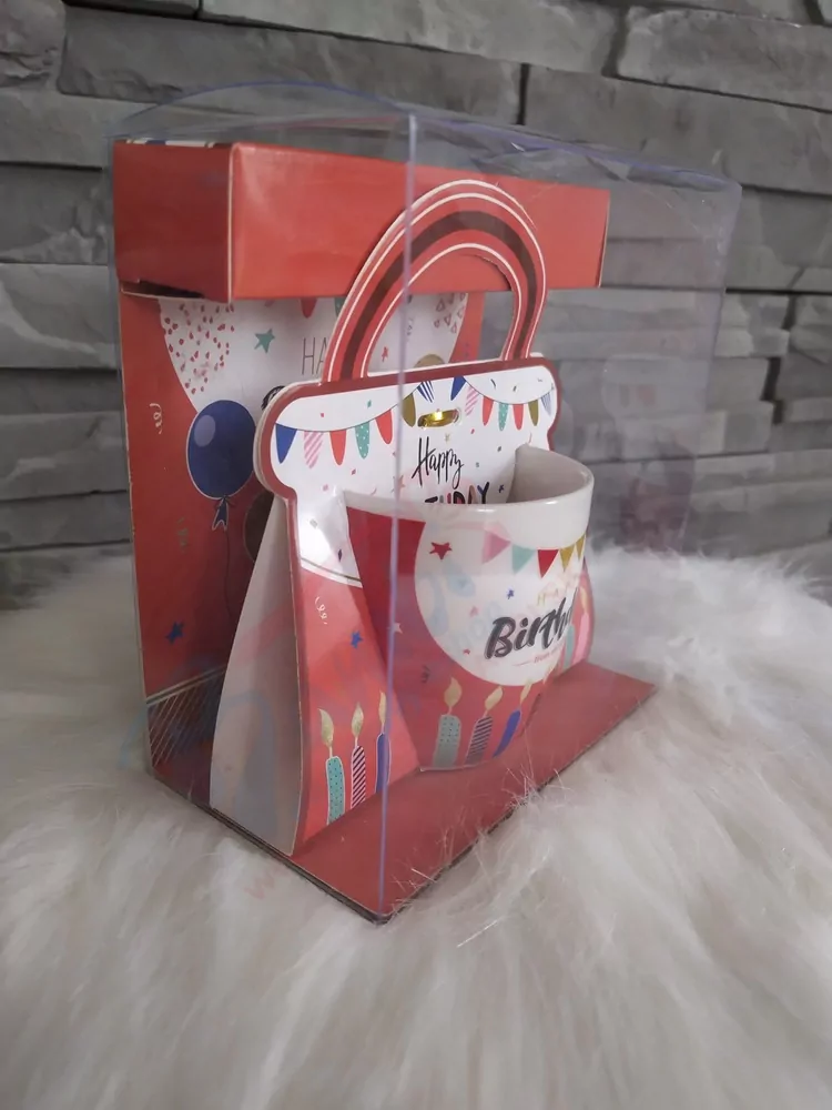 Keramický hrnček Happy Birthday červený