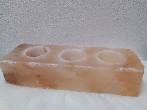 Soľná lampa Kváder na tri čajové sviečky