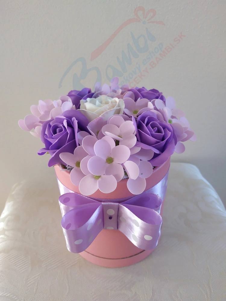 Fialový mydlový flower box 2