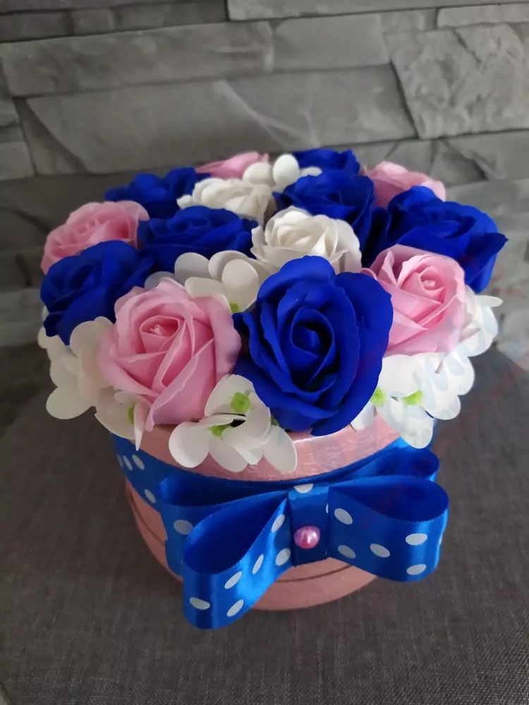 Modro-ružový mydlový flower box 3