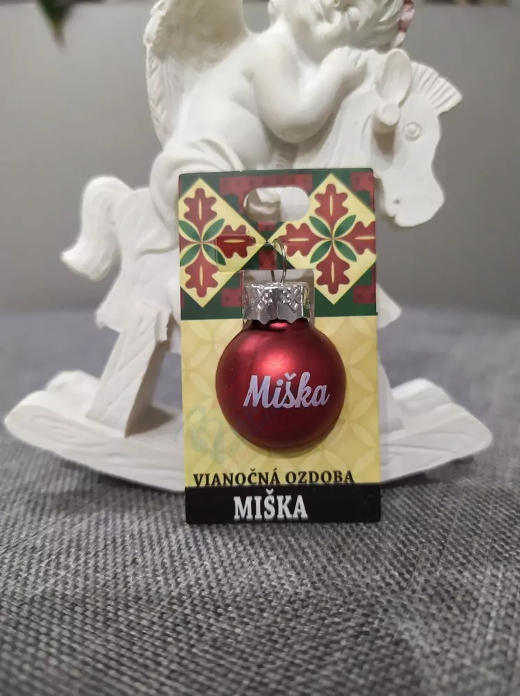 Vianočná gulička s menom Miška
