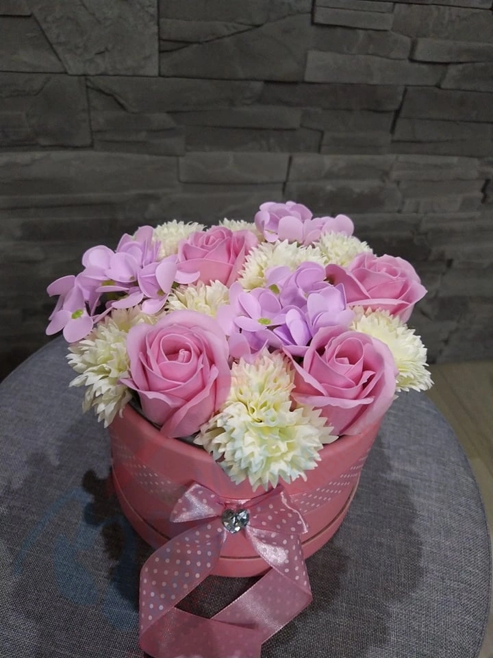 Mydlový box ružovo-žltý