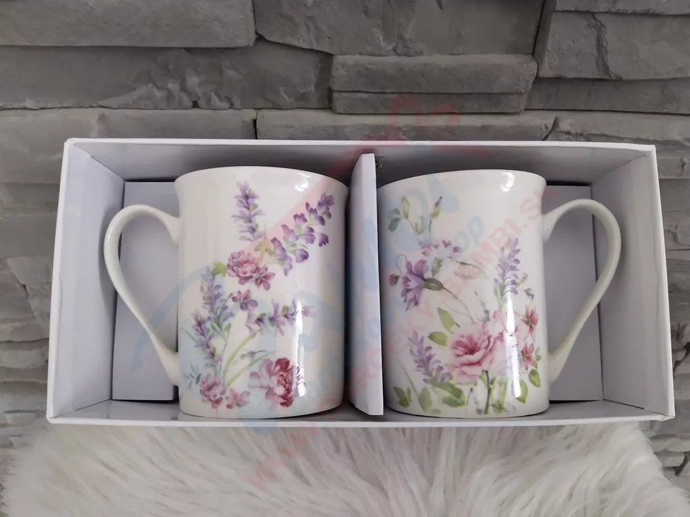 Set dvoch šálok Livello- kvety