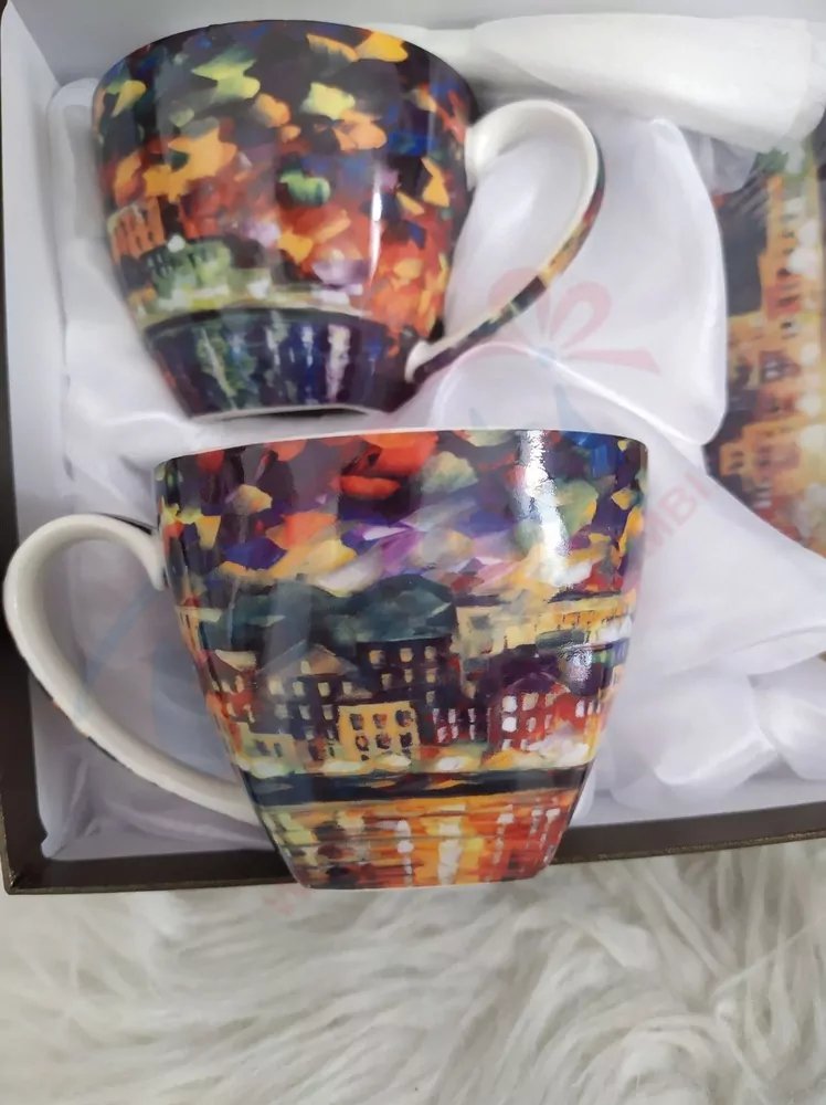 Set šálok a podšálok- maľba