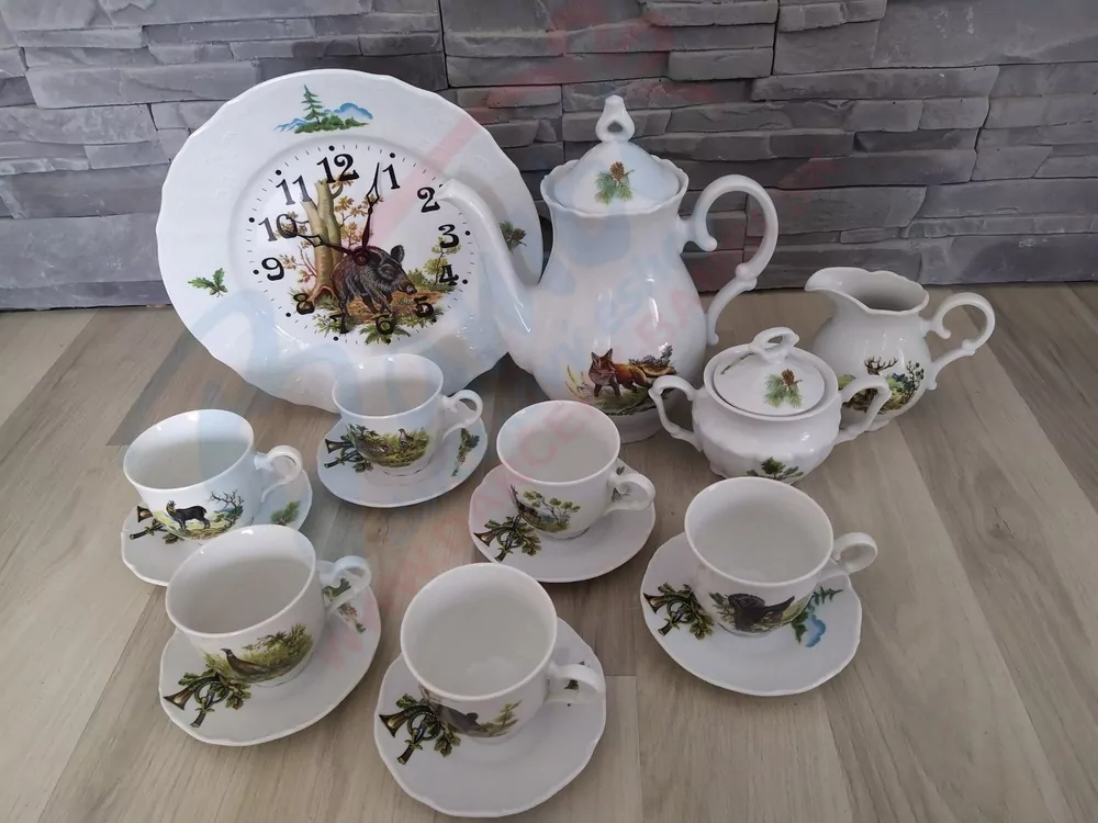 Exkluzívna porcelánová sada pre poľovníka