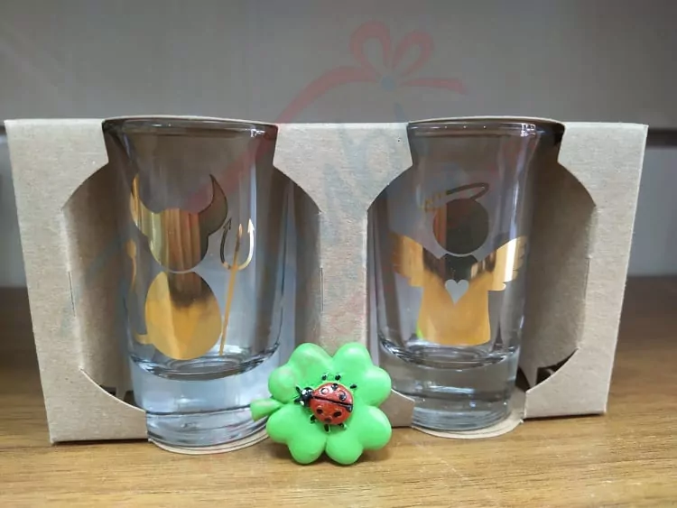 Set pohárikov Čert/Anjel